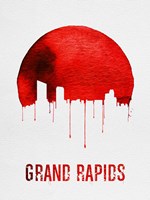 Grand Rapids Skyline Red Fine Art Print