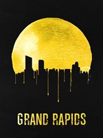 Grand Rapids Skyline Yellow Fine Art Print