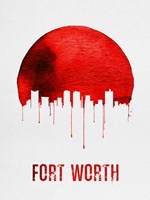 Fort Worth Skyline Red Fine Art Print