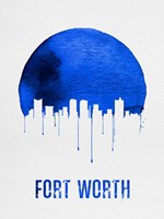 Fort Worth Skyline Blue Fine Art Print