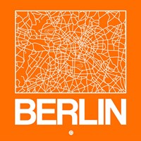 Orange Map of Berlin Fine Art Print
