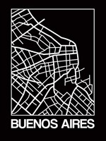 Black Map of Buenos Aires Fine Art Print