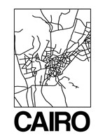 White Map of Cairo Fine Art Print