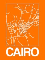 Orange Map of Cairo Fine Art Print