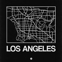Black Map of Los Angeles Fine Art Print