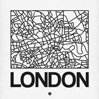White Map of London Fine Art Print