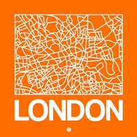 Orange Map of London Fine Art Print