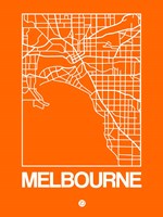 Orange Map of Melbourne Fine Art Print