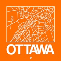 Orange Map of Ottawa Fine Art Print