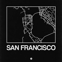 Black Map of San Francisco Fine Art Print