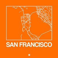Orange Map of San Francisco Fine Art Print