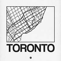 White Map of Toronto Fine Art Print