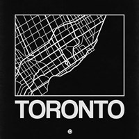 Black Map of Toronto Fine Art Print