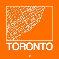 Orange Map of Toronto Fine Art Print