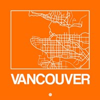 Orange Map of Vancouver Fine Art Print