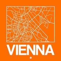 Orange Map of Vienna Fine Art Print