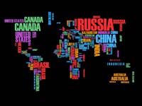 Typography World Map 1 Fine Art Print
