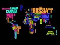 Typography World Map 2 Fine Art Print