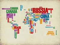 Typography World Map 3 Fine Art Print