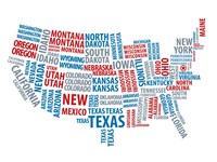 Typography USA Map Fine Art Print