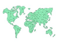 World Map Green Fine Art Print