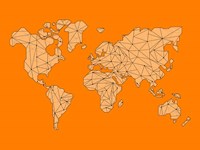 World Map Orange 1 Fine Art Print