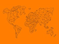 World Map Orange 2 Fine Art Print