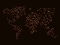 World Map Orange 3 Fine Art Print