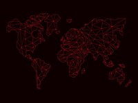 World Map Red Fine Art Print