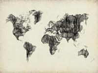 World Map Drawing 2 Fine Art Print