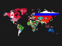 World Map Contry Flags 1 Fine Art Print