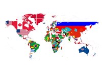 World Map Contry Flags 2 Fine Art Print