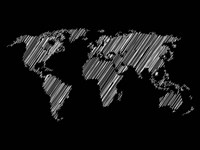 Pencile Scribble World Map 2 Fine Art Print