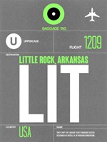 LIT Little Rock Luggage Tag II Fine Art Print