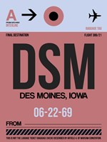 DSM Des Moines Luggage Tag I Fine Art Print