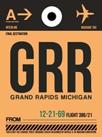 GRR Grand Rapids Luggage Tag I Fine Art Print