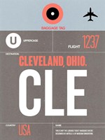 CLE Cleveland Luggage Tag II Framed Print