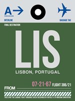 LIS Lisbon Luggage Tag II Fine Art Print