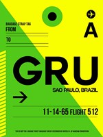 GRU Sao Paulo Luggage Tag I Framed Print