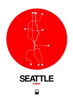 Seattle Red Subway Map Fine Art Print