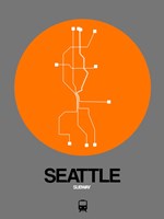 Seattle Orange Subway Map Fine Art Print