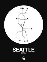 Seattle White Subway Map Fine Art Print