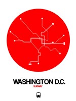 Washington D.C. Red Subway Map Fine Art Print