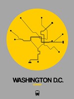 Washington D.C. Yellow Subway Map Fine Art Print