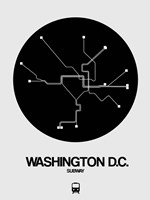 Washington D.C. Black Subway Map Fine Art Print