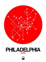 Philadelphia Red Subway Map Fine Art Print