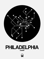 Philadelphia Black Subway Map Fine Art Print