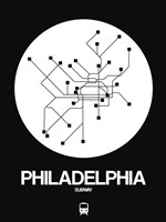 Philadelphia White Subway Map Fine Art Print
