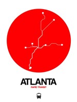 Atlanta Red Subway Map Fine Art Print