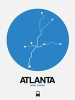 Atlanta Blue Subway Map Fine Art Print